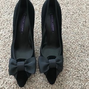 Ralph Lauren Velvet Pumps with bows